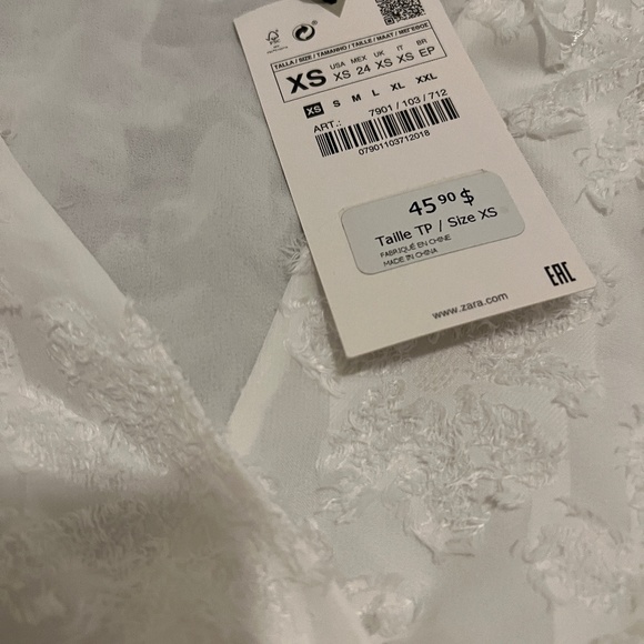 Zara organza ruffled top - Picture 1 of 3